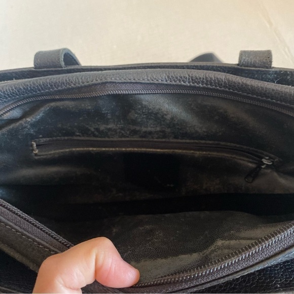 Francesco Biasia Vintage Black Italian Leather Handbag - Picture 11 of 16